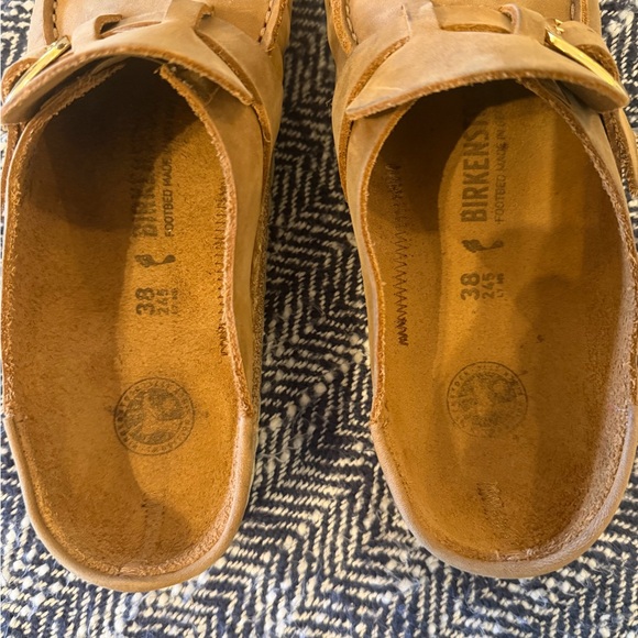Brown Suede Slip-On Clogs with Buckle - Picture 6 of 9
